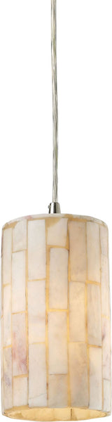 Coletta 1 Light Pendant In Satin Nickel and Genuine Stone