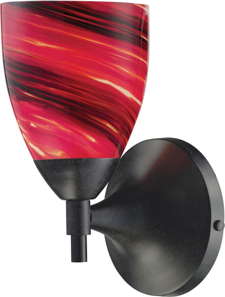 Celina 1 Light Sconce In Dark Rust and Autumn Glass