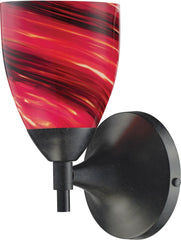 Celina 1 Light Sconce In Dark Rust and Autumn Glass