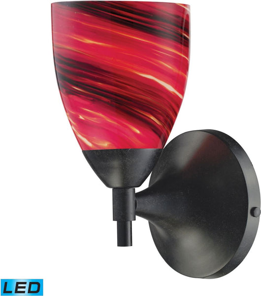 Celina 1 Light Led Sconce In Dark Rust and Autumn Glass