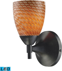 Celina 1 Light Led Sconce In Dark Rust and Cocoa Glass