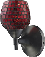 Celina 1 Light Sconce In Dark Rust and Copper Glass
