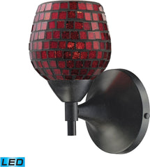 Celina 1 Light Led Sconce In Dark Rust and Copper Glass