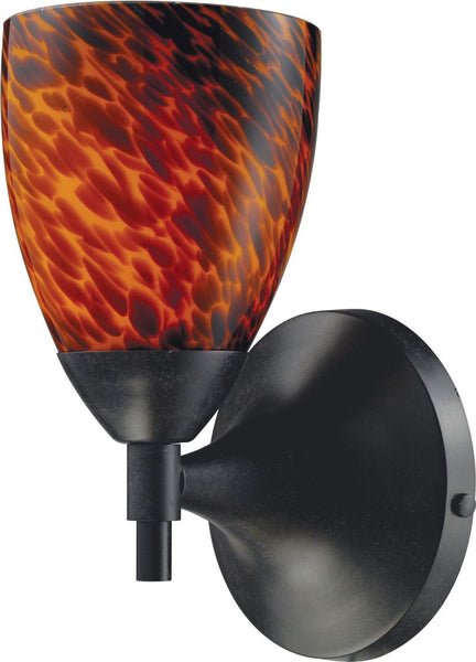 Celina 1 Light Sconce In Dark Rust and Espresso