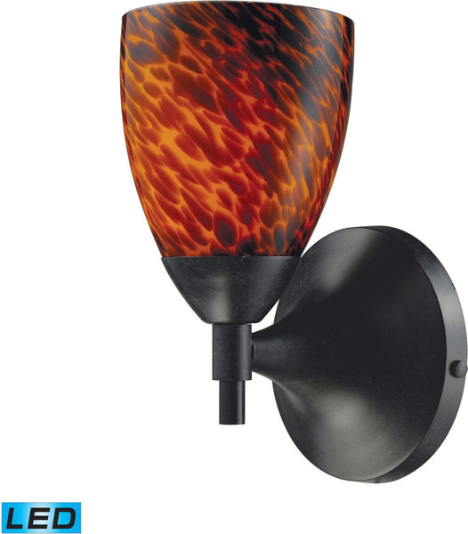Celina 1 Light Led Sconce In Dark Rust and Espresso