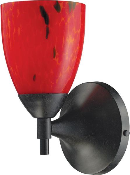 Celina 1 Light Sconce In Dark Rust and Fire Red