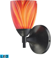 Celina 1 Light Led Sconce In Dark Rust and Multi Glass