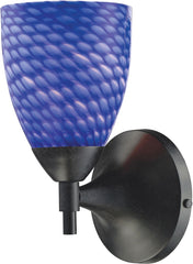 Celina 1 Light Sconce In Dark Rust and Sapphire Glass