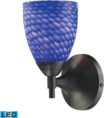 Celina 1 Light Led Sconce In Dark Rust and Sapphire Glass