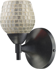 Celina 1 Light Sconce In Dark Rust and Silver Glass