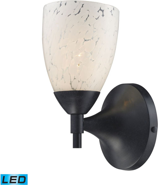 Celina 1 Light Led Sconce In Dark Rust and Snow White