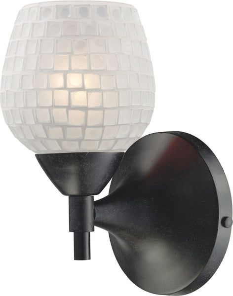 Celina 1 Light Sconce In Dark Rust and White