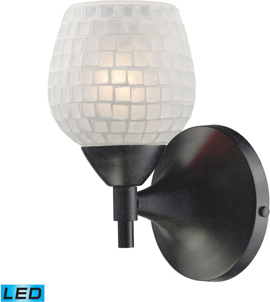 Celina 1 Light Led Sconce In Dark Rust and White