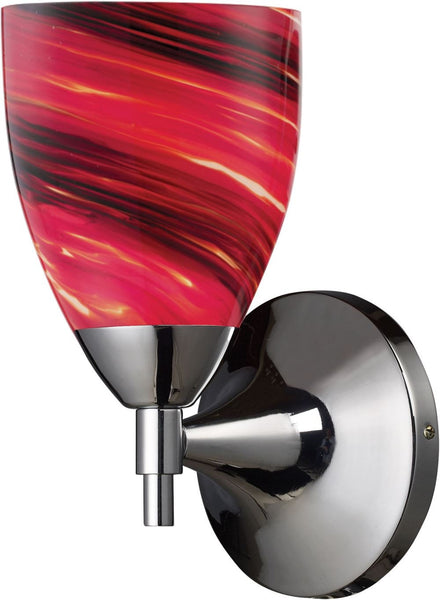 Celina 1 Light Sconce In Polished Chrome and Autumn Glass