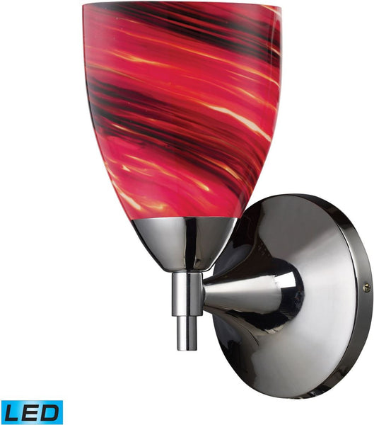 Celina 1 Light Led Sconce In Polished Chrome and Autumn Glass