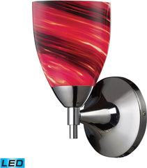 Celina 1 Light Led Sconce In Polished Chrome and Autumn Glass
