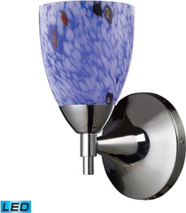 Celina 1 Light Led Sconce In Polished Chrome and Starburst Blue Glass
