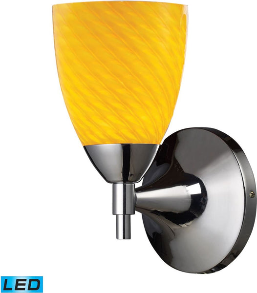 Celina 1 Light Led Sconce In Polished Chrome and Canary Glass