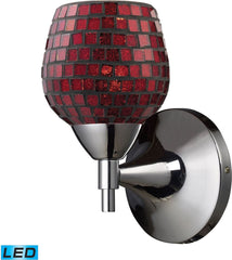 Celina 1 Light Led Sconce In Polished Chrome and Copper Glass