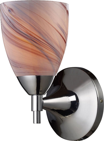 Celina 1 Light Sconce In Polished Chromew and Creme Glass