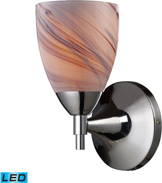 Celina 1 Light Led Sconce In Polished Chromew and Creme Glass