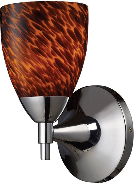 Celina 1 Light Sconce In Polished Chrome and Espresso