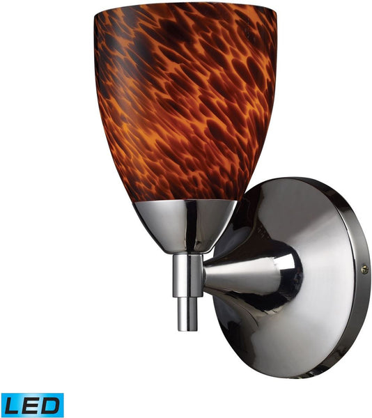 Celina 1 Light Led Sconce In Polished Chrome and Espresso