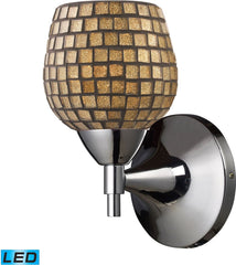 Celina 1 Light Led Sconce In Polished Chrome and Gold Glass