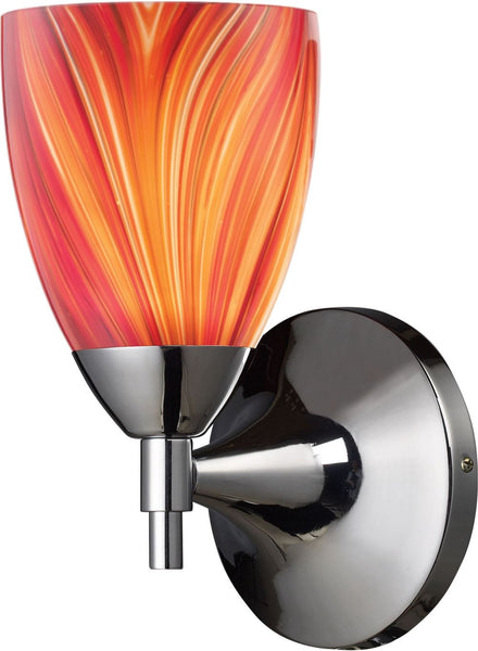 Celina 1 Light Sconce In Polished Chrome and Multi Glass