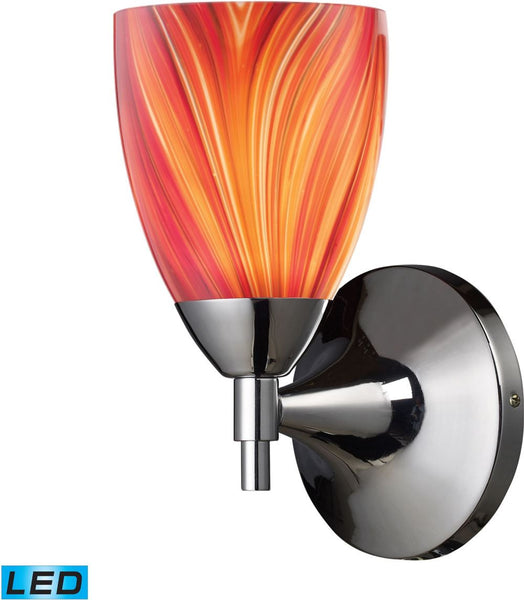 Celina 1 Light Led Sconce In Polished Chrome and Multi Glass