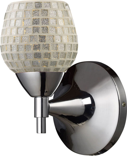 Celina 1 Light Sconce In Polished Chrome and Silver Glass