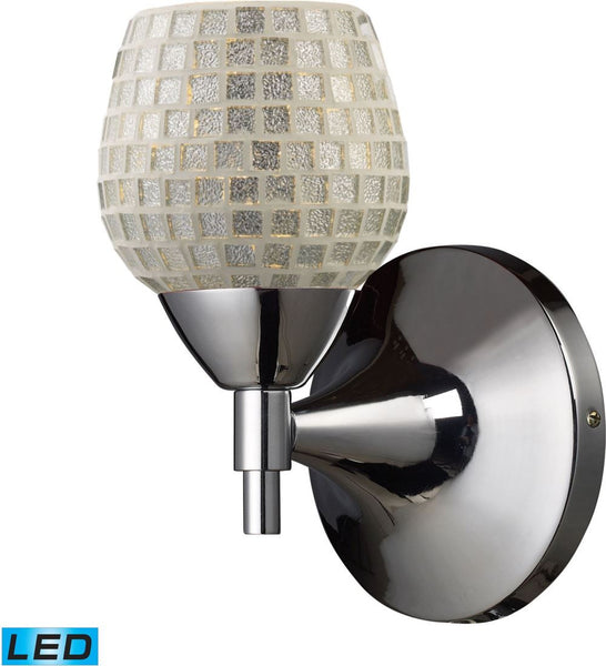 Celina 1 Light Led Sconce In Polished Chrome and Silver Glass