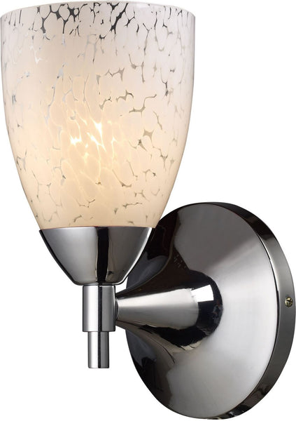 Celina 1 Light Sconce In Polished Chrome and Snow White
