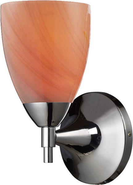 Celina 1 Light Sconce In Polished Chrome and Sandy Glass