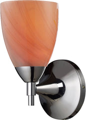 Celina 1 Light Sconce In Polished Chrome and Sandy Glass