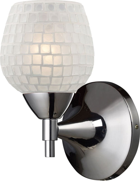 Celina 1 Light Sconce In Polished Chrome and White