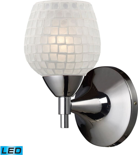 Celina 1 Light Led Sconce In Polished Chrome and White