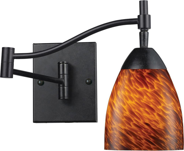 Celina 1 Light Sconce In Dark Rust and Espresso