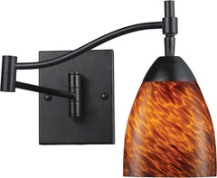 Celina 1 Light Sconce In Dark Rust and Espresso