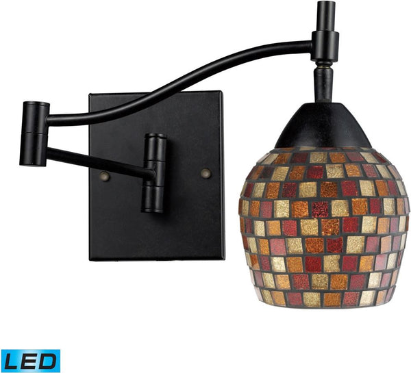 Celina 1 Light Swingarm Led Sconce In Dark Rust and Mountain
