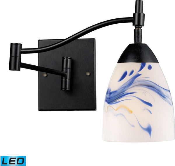 Celina 1 Light Swingarm Led Sconce In Dark Rust and Mountain