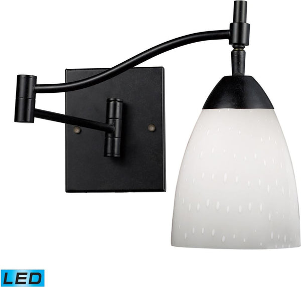 Celina 1 Light Led Swingarm Sconce In Dark Rust and Simple White