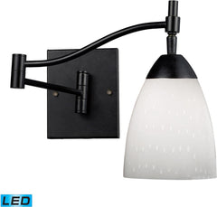 Celina 1 Light Led Swingarm Sconce In Dark Rust and Simple White