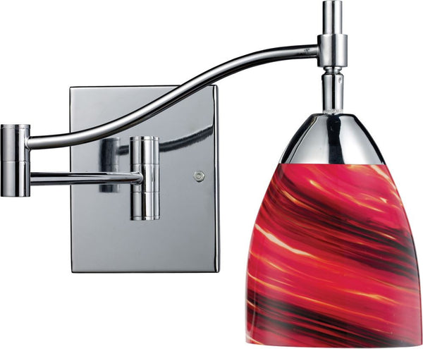 Celina 1 Light Swingarm Sconce In Polished Chrome and Autumn Glass