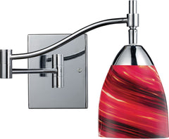 Celina 1 Light Swingarm Sconce In Polished Chrome and Autumn Glass