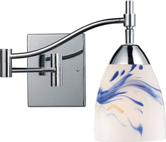 Celina 1 Light Swingarm Sconce In Polished Chrome and Mountain