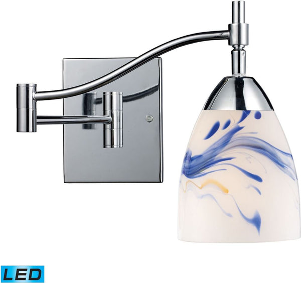 Celina 1 Light Led Swingarm Sconce In Polished Chrome and Mountain