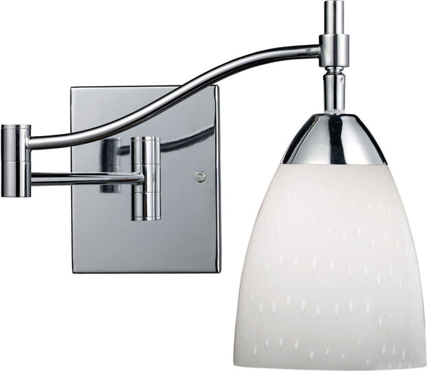Celina 1 Light Swingarm Sconce In Polished Chrome and Simple White