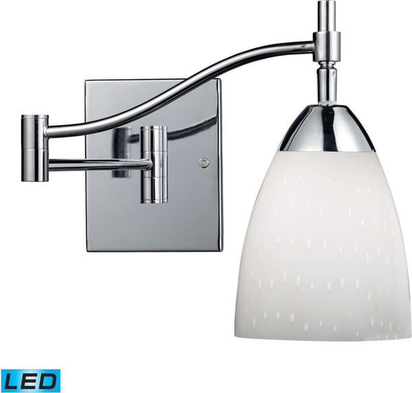 Celina 1 Light Led Swingarm Sconce In Polished Chrome and Simple White