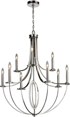 Dione 9 Light Chandelier In Polished Nickel